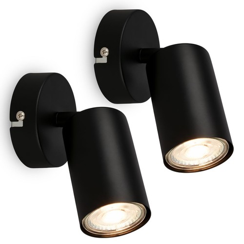 Led wandspot 2er set schwarz - led,