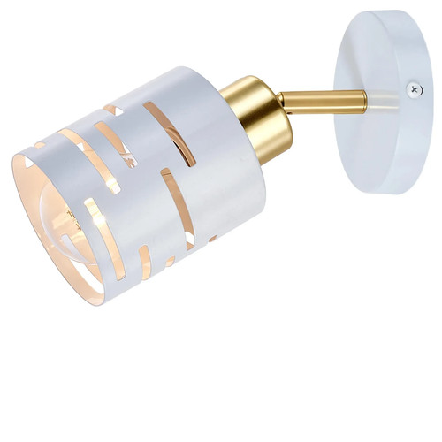 Wandleuchte e27 led weiß gold - weiß,