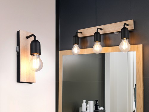 Wandlampe mit holz schalter - wandlampe,